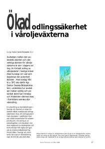 Ökad odlingssäkerhet i våroljeväxterna