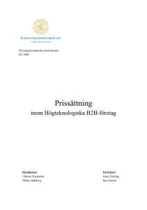 Prissättning - Lund University Publications