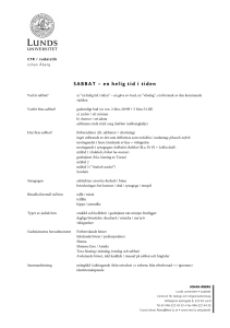 SABBAT – en helig tid i tiden