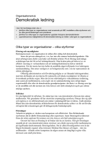 Demokrati på Organisationsnivå