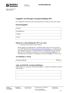 Uppgifter om företagets energianvändning 2011