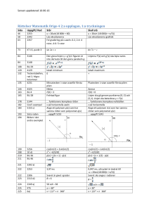 Rättelser Matematik Origo 4 2:a upplagan, 1:a tryckningen