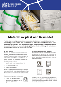 Plastförpackningar och livsmedel