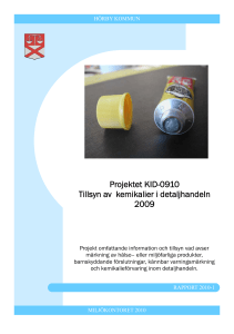 Rapport 2010-1 Tillsyn av kemikalier i