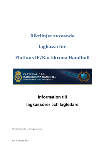 Riktlinjer avseende - Karlskrona Handboll