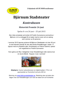 Erbjudande till HUMOR-medlemmar Bjärnum Stadsteater