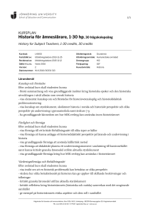 Historia för ämneslärare, 1-30 hp, 30 högskolepoäng