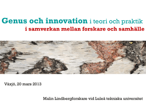 Genus och innovation i teori och praktik
