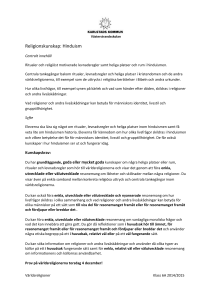 Västerstrandsskolan Religionskunskap: Hinduism Centralt innehåll