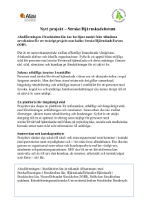 Nytt projekt – Stroke/Hjärnskadeforum