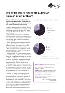 Två av tre lärare tycker att ljudmiljön i skolan är ett problem som PDF