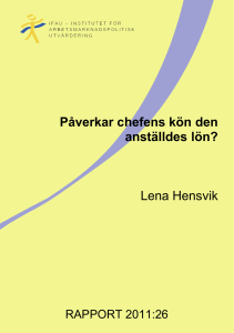 Påverkar chefens kön arbetstagarens lön, IFAU