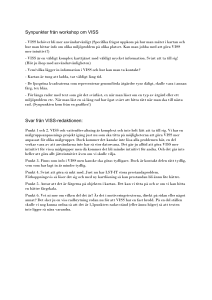 Synpunkter från workshop om VISS Svar från VISS