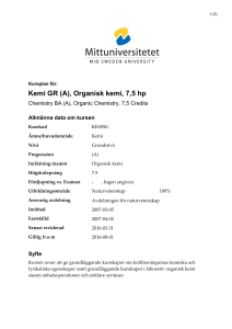 Kemi GR (A), Organisk kemi, 7,5 hp