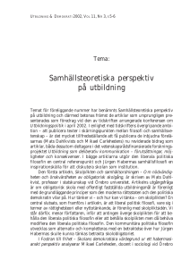 Samhällsteoretiska perspektiv på utbildning