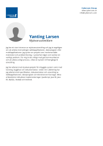 Konsultprofil - Yanting Larssen