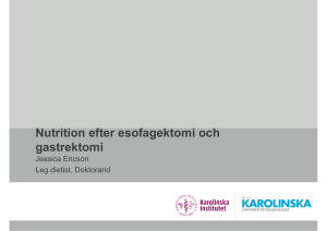 Nutrition efter esofagektomi och gastrektomi
