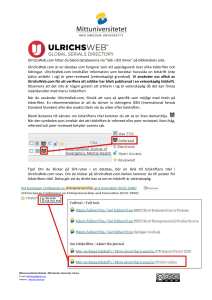 Ulrichs Web - Mittuniversitetets bibliotek