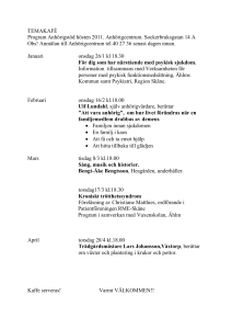 Program Anhörigstöd hösten 2010