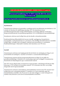 GRUNDLÄRARPROGRAMMET, INRIKTNING F-3 samt 4-6