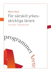 För särskilt yrkes- skickliga lärare
