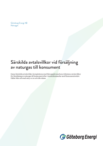 Särskilda avtalsvillkor vid försäljning av naturgas