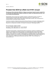 Produkt från SCN har effekt mot H1N1-viruset