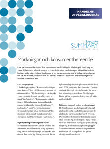 Märkningar och konsumentbeteende – Executive Summary
