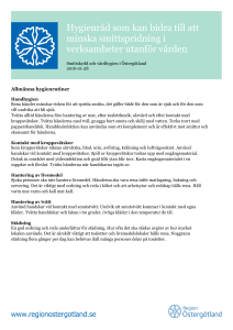 Hygienråd som kan bidra till att minska smittspridning i