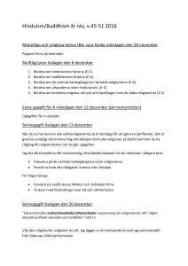 Hinduism/Buddhism år nio, v.45-51 2016