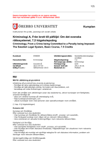 Kursplan Kriminologi A, Från brott till påföljd: Om det svenska