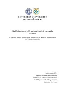 Ökad betalningsvilja för nationellt odlade ekologiska livsmedel