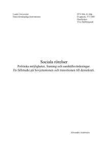3.Sociala rörelser, dess politiska möjligheter och trestegsmodellen i
