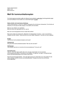 Planering av årsberättelse