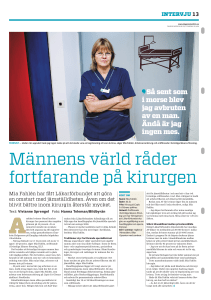 Männens värld råder fortfarande på kirurgen
