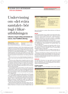 Undervisning om »det svåra samtalet« bör ingå i läkar
