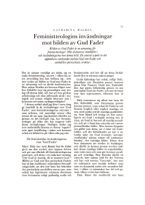 Feministteologins invändningar mot bilden av Gud Fader