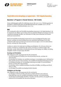 Samhällsvetenskapliga programmet, 180 högskolepoäng