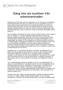 Stäng inte ute muslimer från arbetsmarknaden