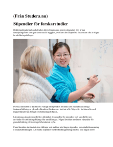 Stipendier för forskarstudier