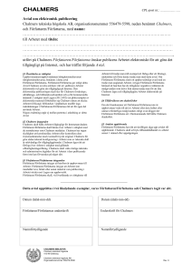 Avtal om elektronisk publicering Chalmers tekniska högskola AB
