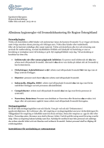 Allmänna hygienregler vid livsmedelshantering för Region