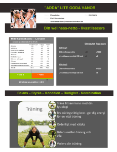 Ditt wellness-netto - livsstilsscore ”ADDA” LITE GODA VANOR