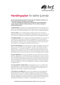 Handlingsplan för bättre ljudmiljö