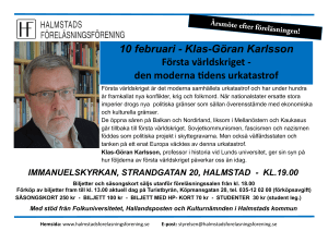 10 februari - Klas-Göran Karlsson Första världskriget