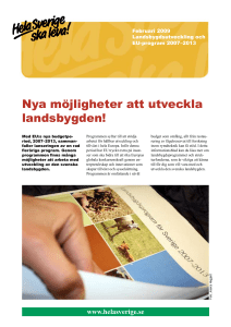 Nya möjligheter att utveckla landsbygden!