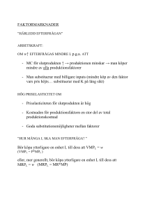 FAKTORMARKNADER - MC för slutprodukten
