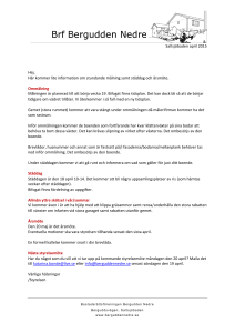 Saltsjöbaden april 2015 Hej, Här kommer lite information om