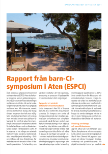 Rapport från barn-CI- symposium i Aten (ESPCI)