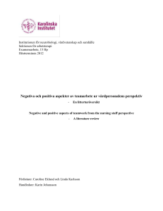 Negativa och positiva aspekter av teamarbete ur